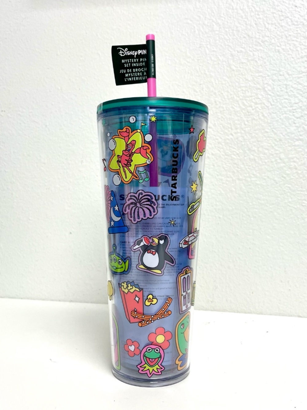 2025 Disney Starbucks Hollywood Studios 24oz Tumbler WITH 2 MYSTERY PINS - NEW - Picture 2 of 3